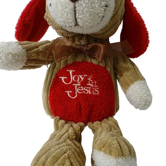 Goffa Joy In Jesus Brown Red Plush Dog Toy Stuffed Animal Textured Ages 3 and up - Picture 2 of 6